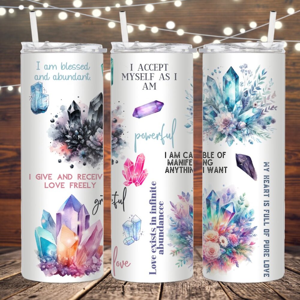 Crystal Affirmation Stainless Steel Tumbler